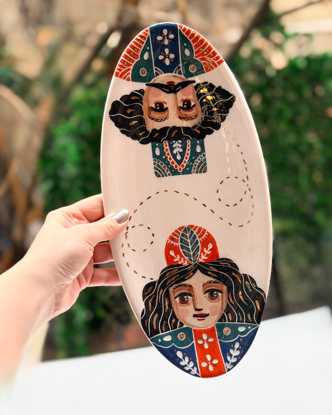 دیس بیضی طرح قجری