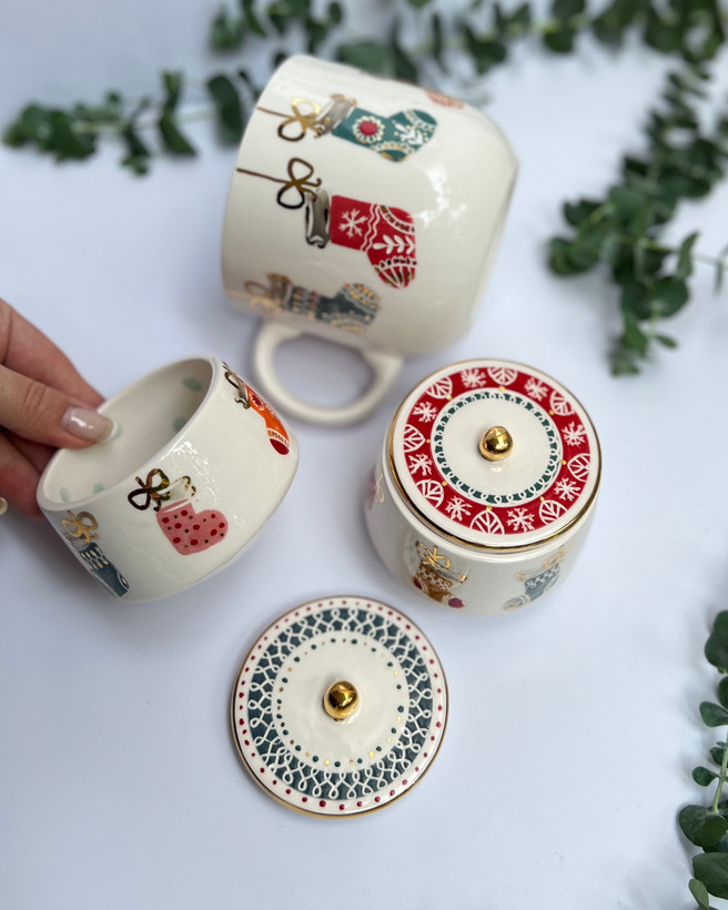قندان طرح جوراب کریسمسی