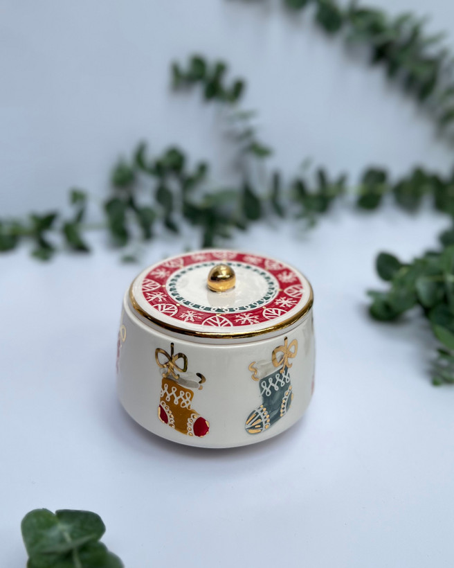 قندان طرح جوراب کریسمسی